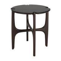 Table console ronde moderne en noyer foncé, design mid-century en bois de manguier, meuble stable pour salon, idéal pour hôtels et villas