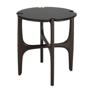 Modern <b>Round</b> Dark Walnut Side <b>Table</b> Solid Wood Midcentury Design Stable Living Room Furniture - Product Image 2
