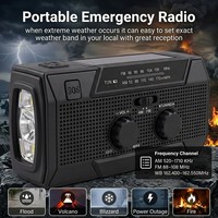 Radio de Emergencia con Linterna y Alarma SOS, Material Plástico ABS, Batería Recargable de 5000 mAh, Directo de Fábrica