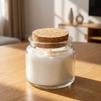 Frascos de Vidrio Color Ámbar para Velas con Tapón de Madera, Portavelas Sellados, Recipientes para Velas de Aromaterapia para Decoración del Hogar