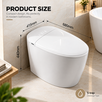 En gros WC intelligent moderne sur pied avec bidet électrique automatique, télécommande et siphon en S pour salle de bain