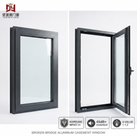 Fenêtres à battants minimalistes à persiennes verticales en alliage d'aluminium noir à haute résistance, avec verre isolant trempé insonorisant