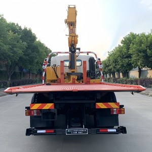 Combined HOWO 4x2 <b>Flatbed</b> Tow <b>Truck</b> with Crane Slidebed Wrecker 5 Ton Car Carrier Recovery <b>Truck</b> - Product Image 4