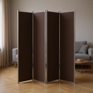 Paravent pliable en tissu marron à 4 panneaux, 78,7 x 78,7, opaque, décoration intérieure - Product Image 2