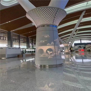 Panneau de revêtement de colonne de centre commercial en aluminium perforé en forme d'arc - Product Image 2