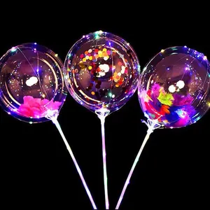 Luzes coloridas LED String para temporada de férias BOBO Clear Round Shape Bubble Balloon 2023 Venda Quente com Varas