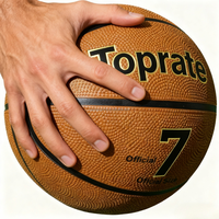Ballon de basketball Toprate, couleurs tendance, durable, taille officielle 6 et 7, thermocollé en PU, résistant à l'eau, écologique, pour intérieur et extérieur