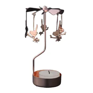 Изготовленные на заказ вращающиеся Подсвечники tealight розовое золото с птицей по низкой цене