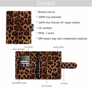 Yihe superventas <span class=keywords><strong>2</strong></span> colores negro-anillo <span class=keywords><strong>A6</strong></span> en relieve leopardo presupuesto carpeta planificador con cierre y hoja de mosca disponible - Product Image 5