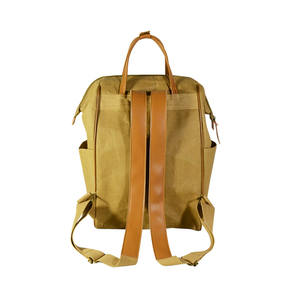 Personalizada reutilizable precio de fábrica logotipo personalizado diseño grande de color marrón papel Kraft moda al aire libre mochila unisex - Product Image 4