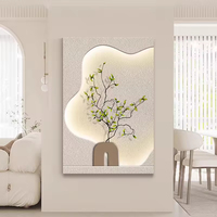 Sculptures 3D modernes et luxueuses, style abstrait simple, peintures décoratives murales, diodes électroluminescentes, fleurs artificielles
