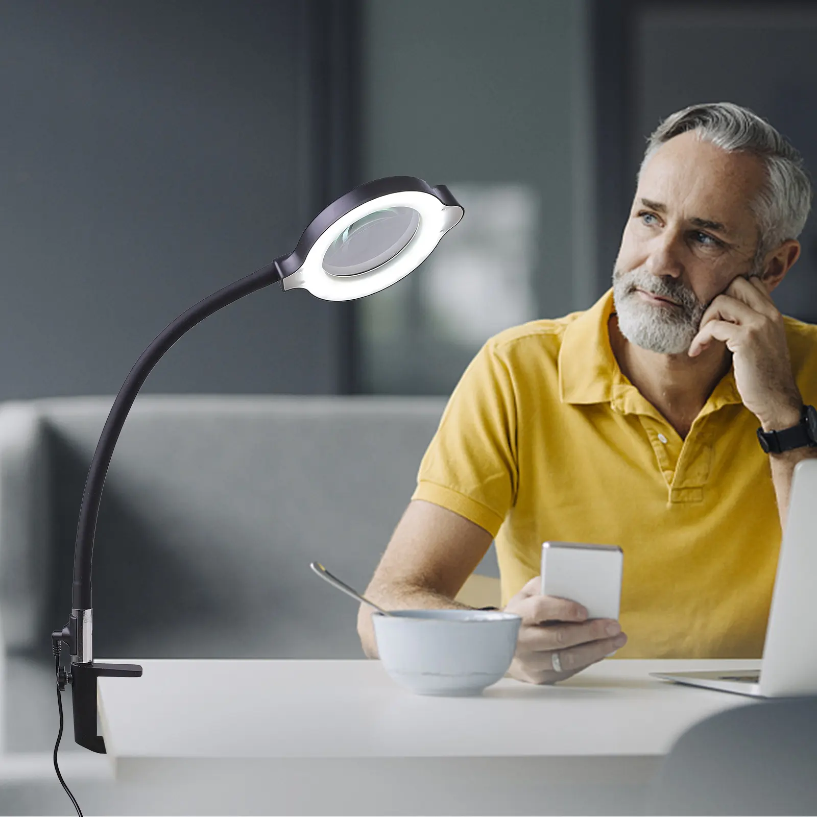 Lâmpada de aumento 3 em 1, luz led brilhante ajustável com brilho