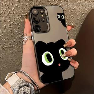 Lovely Black Cat Electroplate Silver IMD Case para <span class=keywords><strong>Samsung</strong></span> <span class=keywords><strong>Galaxy</strong></span> S25 S24 S23 Ultra S22 Plus S21 <span class=keywords><strong>S20</strong></span> <span class=keywords><strong>FE</strong></span> A55 A54 A15 A35 Cover - Product Image 5