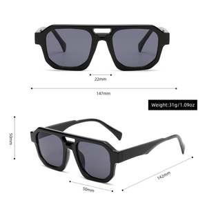 Gafas de Sol Cuadradas con Marco Grande, Diseño Vintage 2025, Personalizables con Logotipo, para Hombre y Mujer, Protección UV400, Doble Puente, Estilo Piloto - Product Image 6