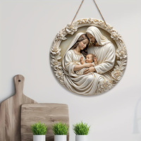 Plaque murale religieuse en bois MDF sur mesure, décoration chrétienne catholique, Vierge Marie, Jésus, panneau suspendu