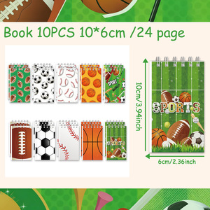 Combination Ball Theme Student Pocket Spiral <b>Notebook</b> Portable Mini Notepad Cartoon Design 10pcs <b>Set</b> - Product Image 3