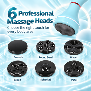 Masseur corporel portable chauffant à température constante avec vibrations et rotation pour le massage abdominal, doté de 6 têtes - Product Image 2