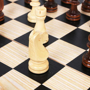 定制豪华锦标赛木制折叠象棋套装,带棋子重量和国王套装,适合美国儿童