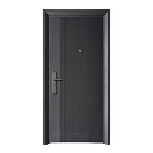 Puerta <span class=keywords><strong>de</strong></span> <span class=keywords><strong>Acero</strong></span> Negra Phipulo con Acabado Mate Antirrobo para Dormitorio <span class=keywords><strong>de</strong></span> Villa Moderna y Minimalista, Uso Interior, Recubrimiento en Polvo - Product Image 1
