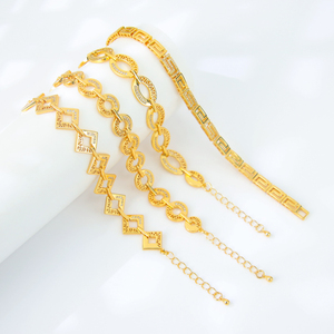Italian Designer Fashion Women <b>Bracelet</b> 21k <b>Gold</b> Plated Hollow Zircon Handmade Chains for Daily Wear - Product Image 4