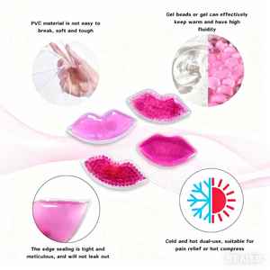 Compresa fría de gel de PVC con purpurina de grado médico OEM en forma de labios <span class=keywords><strong>para</strong></span> alivio de lesiones, golpes y lesiones bucales. - Product Image 2