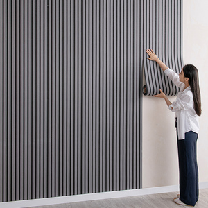 Pannello Murale Autoadesivo 5 mm Decorazione per la Casa <span class=keywords><strong>Carta</strong></span> <span class=keywords><strong>da</strong></span> <span class=keywords><strong>Parati</strong></span> 3D Acustica Insonorizzante Dogato in Legno Scanalato per Soffitti e Soggiorni - Product Image 4