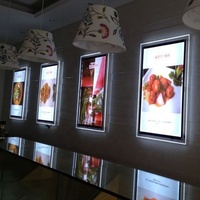 Boîte lumineuse LED en acrylique cristal A2, affichage mince, panneaux de menu pour restaurants de restauration rapide