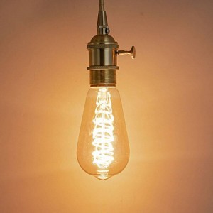 ST64 Dimmable <strong>LED</strong> <strong>Edison</strong> Bulb <strong>E27</strong>/<strong>E26</strong>/<strong>B22</strong> Glass Body with Spiral Flexible Soft <strong>Filament</strong> for Residential Use - Product Image 2