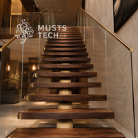 Escalier mono-poutre contemporain pour villas, qualité premium, vente en gros directe usine, pour projets d'aménagement