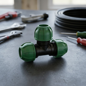 Raccord en T égal en polypropylène vert, connecteur à compression, filetage lisse en pouces, disponible en OEM pour l'irrigation de l'eau - Product Image 3