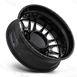 Jantes DRW forgées sur mesure 22 24 26 28 pouces 8x200 10x225 10x285 Noir brillant fraisé pour Ford F350 F450 Ram 3500 4500 DRW - Product Image 4