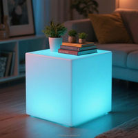 Chaise de bar en plastique LED sans fil personnalisable avec logo, pour fêtes en plein air, avec 16 couleurs changeantes