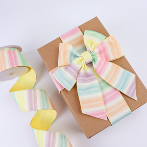Cinta de Dos Tonos de 2.5 Pulgadas con Borde Metálico, Color Pastel Brillante, para Decoración de Árboles, Guirnaldas, Envoltura de Regalos y Lazos - Product Image 6