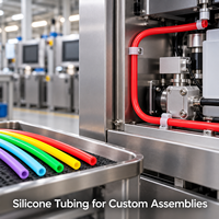 Tuyaux en silicone multicolores à section ronde et creuse, extrusion flexible personnalisée pour équipement industriel, fourniture OEM ODM