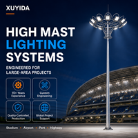 Poteau d'éclairage LED octogonal en aluminium galvanisé à chaud de haute qualité pour extérieur, 10m-30m, pour stades, aéroports et autoroutes