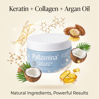 Traitement lissant pour cheveux à la kératine Pallamina Bulk Professional, masque au collagène pour restaurer les pointes fourchues endommagées