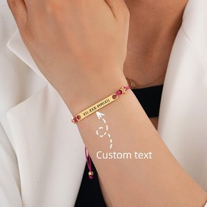18K Gold <b>Bracelet</b> Factory Woven <b>Rope</b> <b>Bracelet</b> Laser Engraving LOGO Blank Material Adjustable Stainless Steel <b>Bracelet</b> - Product Image 1