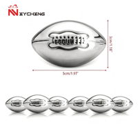Glaçons réutilisables en acier inoxydable 304 en forme de ballon de rugby pour refroidir le vin et le whisky – Idéal pour les soirées et les dîners