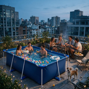 Rectangle Swimming Pool Above Ground for Outdoor Backyard Family Fun - Product Image 1