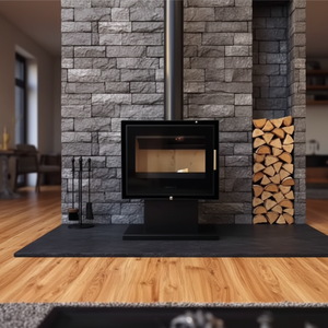 Chimenea Moderna de Acero Negro para Interiores, Independiente, de Leña, con Leños Decorativos, Calefacción para Apartamento - Product Image 6
