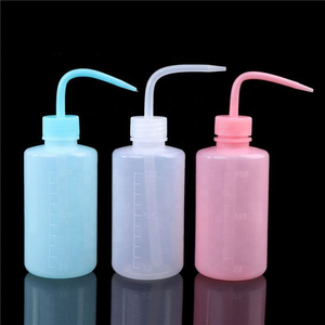 Pink Plastic Squeeze Bottle With Long Neck Spout Square Shape Screw Cap Household Use - Product Image 5