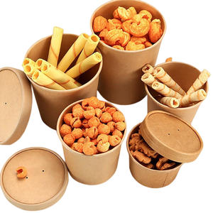 กล่องใส่อาหารแบบจีนกล่องกระดาษสำหรับใส่อาหารทรงกลมเป็นมิตรต่อสิ่งแวดล้อมกล่องพลาสติกแบบใช้แล้วทิ้งสำหรับบะหมี่อาหาร - Product Image 3