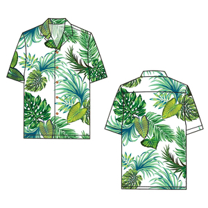 La più recente camicia da uomo all'ingrosso con colletto cubano in Rayon a maniche corte - Product Image 3