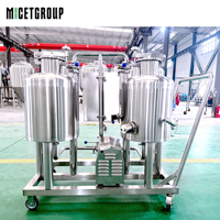Chariot CIP mobile 50L à 2 réservoirs en acier inoxydable 304 pour le nettoyage in situ et la désinfection de produits détergents, pour la désinfection des réservoirs de brasserie, des réservoirs de boissons et des conduites