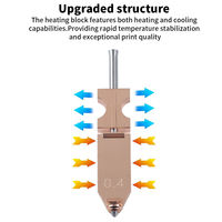 Untuk Flashforge AD5X Nozzle Baja Terpadu yang Diperkuat 0.25mm/0.4mm/0.6mm/0.8mm Dengan Heatsink untuk Suku Cadang Printer 3D