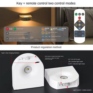 Lámpara de Pared Interior Recargable USB, Decoración Moderna para el Hogar, Sensor de Movimiento Nórdico, Inalámbrica, Magnética, Luces LED Nocturnas para Escaleras y Mesitas de Noche - Product Image 4