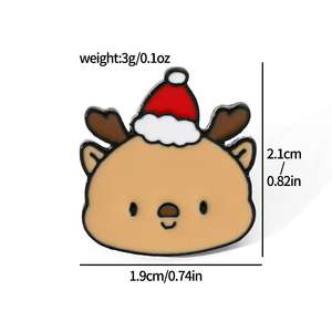 Kerst Stripfiguur Spelden-Feestelijke Boom Rendieren Sneeuwpop Emaille Badges Kerstman Legering Broches Voor Kinderen - Product Image 6
