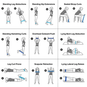 Elastic Resistance <b>Bands</b> Set <b>Workout</b> Exercise <b>Bands</b> for Fitness Strength Training Yoga Gym Home - Product Image 5