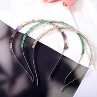 Serre-tête en quartz rose transparent, bijou en cristal d'améthyste, pierres précieuses d'agate et éclats de quartz, idéal pour cadeau - Vente en gros
