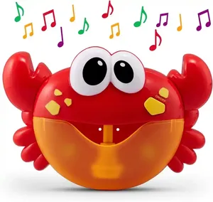 Kinder baden Krabben seife Bubble Machine Badezimmer Dusche Elektrische Musik Automatische Blase Spucken Frosch Spielen Wasserspiel zeug